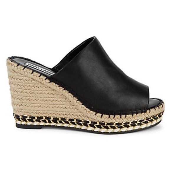 Karl Lagerfeld Paris
Carina Leather Platform Espadrille Wedges - Picture 2 of 10
